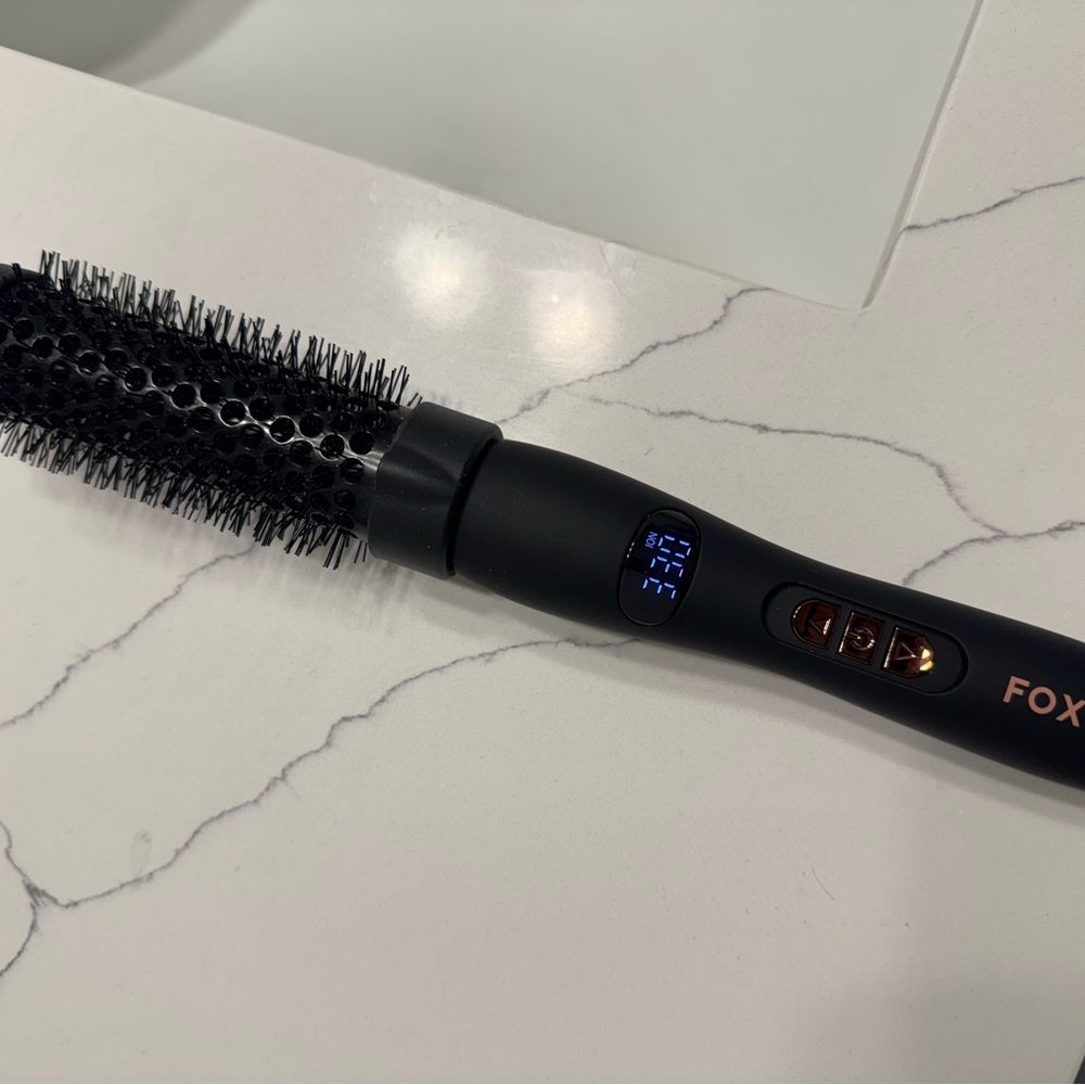 Foxybae Black Hot Round Brush Hair Styling Tool with LED Display